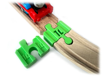 TrainLab Adapters Compatible with Thomas Wood 2018 and BRIO Wooden Railway (2pc) (Green)