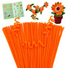 Giwrmu 100 Pieces Pipe Cleaners Chenille Stem, Fluorescent Orange Pipe Cleaners Craft, Fuzzy Sticks Craft Supplies, Colored Pipe