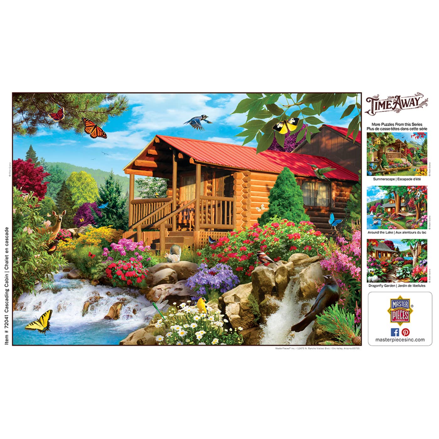 Masterpieces 1000 Piece Jigsaw Puzzle For Adults, Family, Or Kids - Cascading Cabin - 19.25'X26.75'