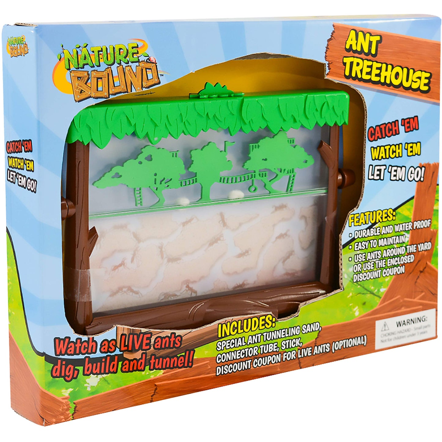 Nature Bound Toys Ant Treehouse Habitat Kit With Sand, Connector Tube, Feeding Stick & Insect Instructions