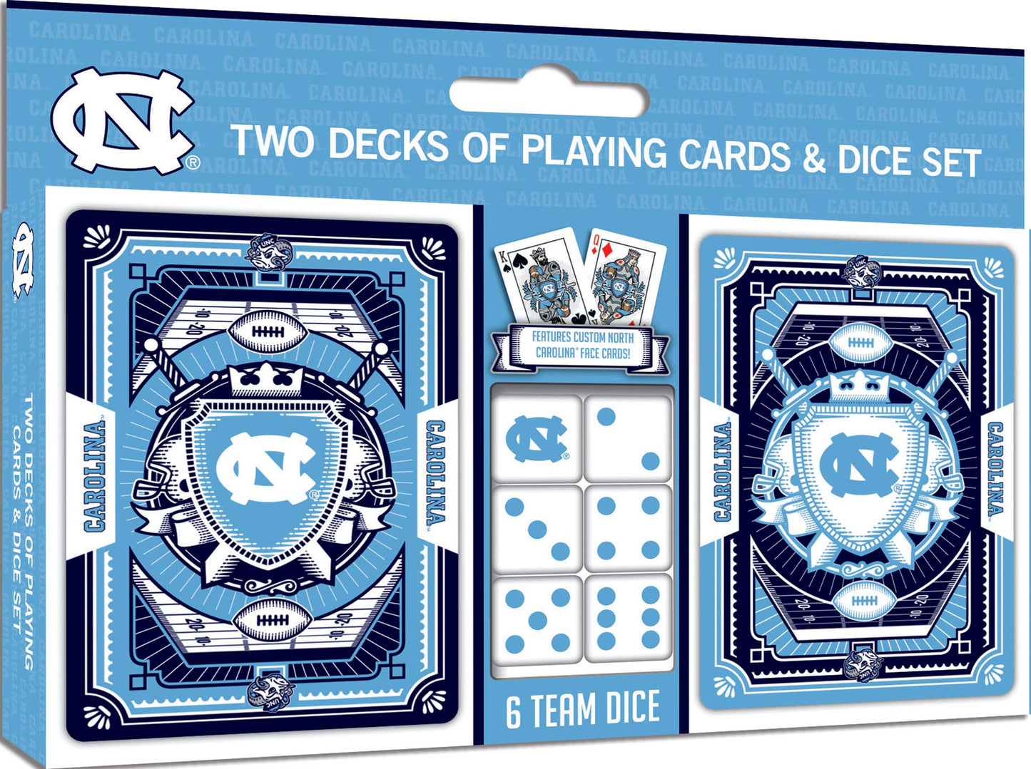 MasterPieces Game Day - NCAA UNC Tar Heels 2-Pack Playing Cards & Dice Pack - Officially Licensed Set for mature-themeds and Family