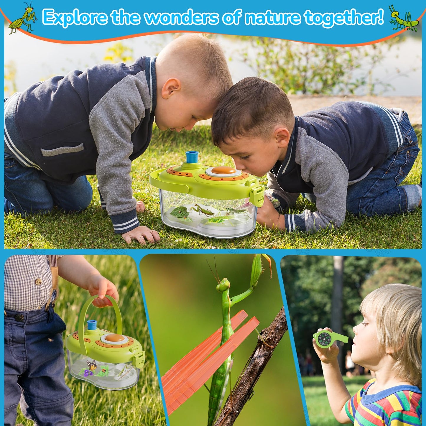 Bug Catcher For Kids, Kids Bug Catching Kit With Insect Habitat, Bug Catcher Indoor, Tweezers & Learning Guide, Kids Bug Catchin