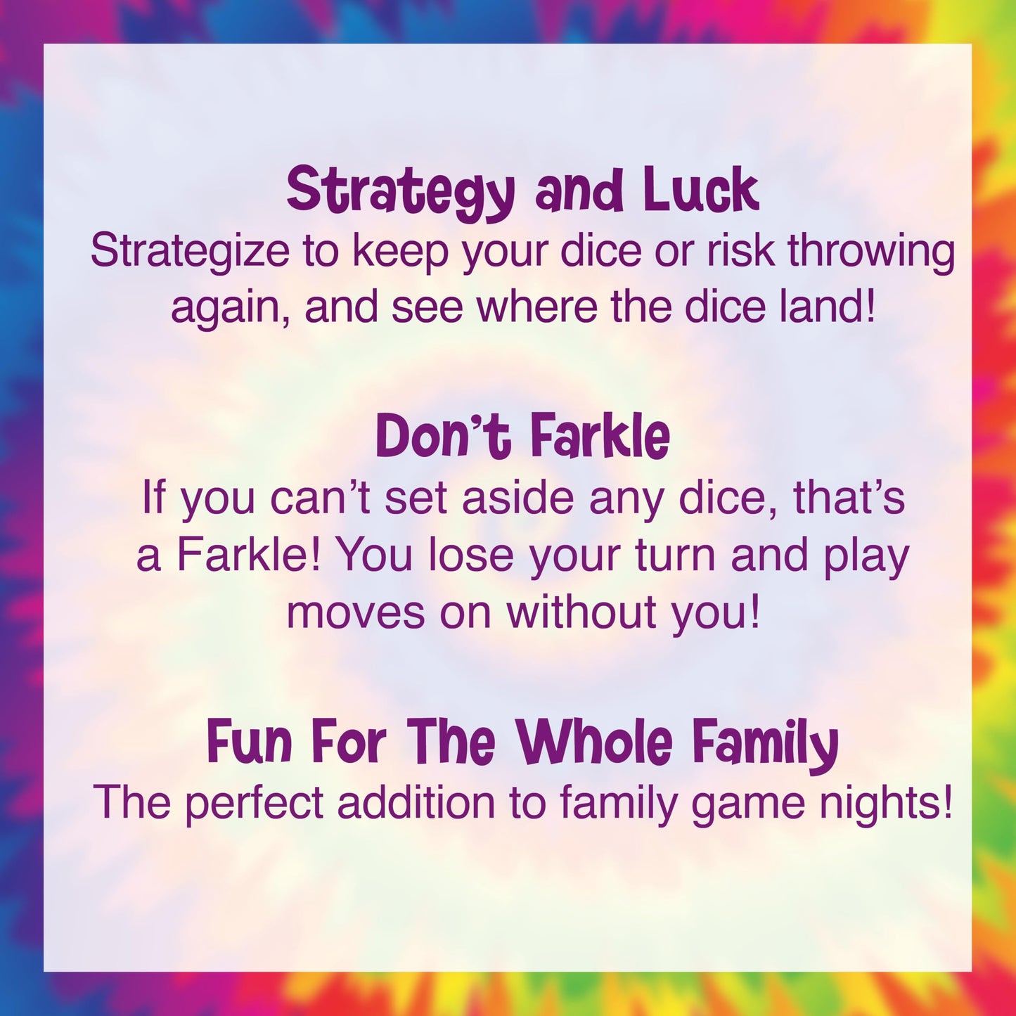 Farkle Classic Dice Game - Rainbow Kids Games, Dice Games, Family Games, Travel Games, Adult Games, Board Games, Dice Cup, Dice