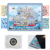 WELGEE 1500-Piece Rotating Puzzle Board, 35"x27", Lightweight ABS, Multi-Color Drawers, Model XJ-PTZHC-M-CA for Puzzle Lovers