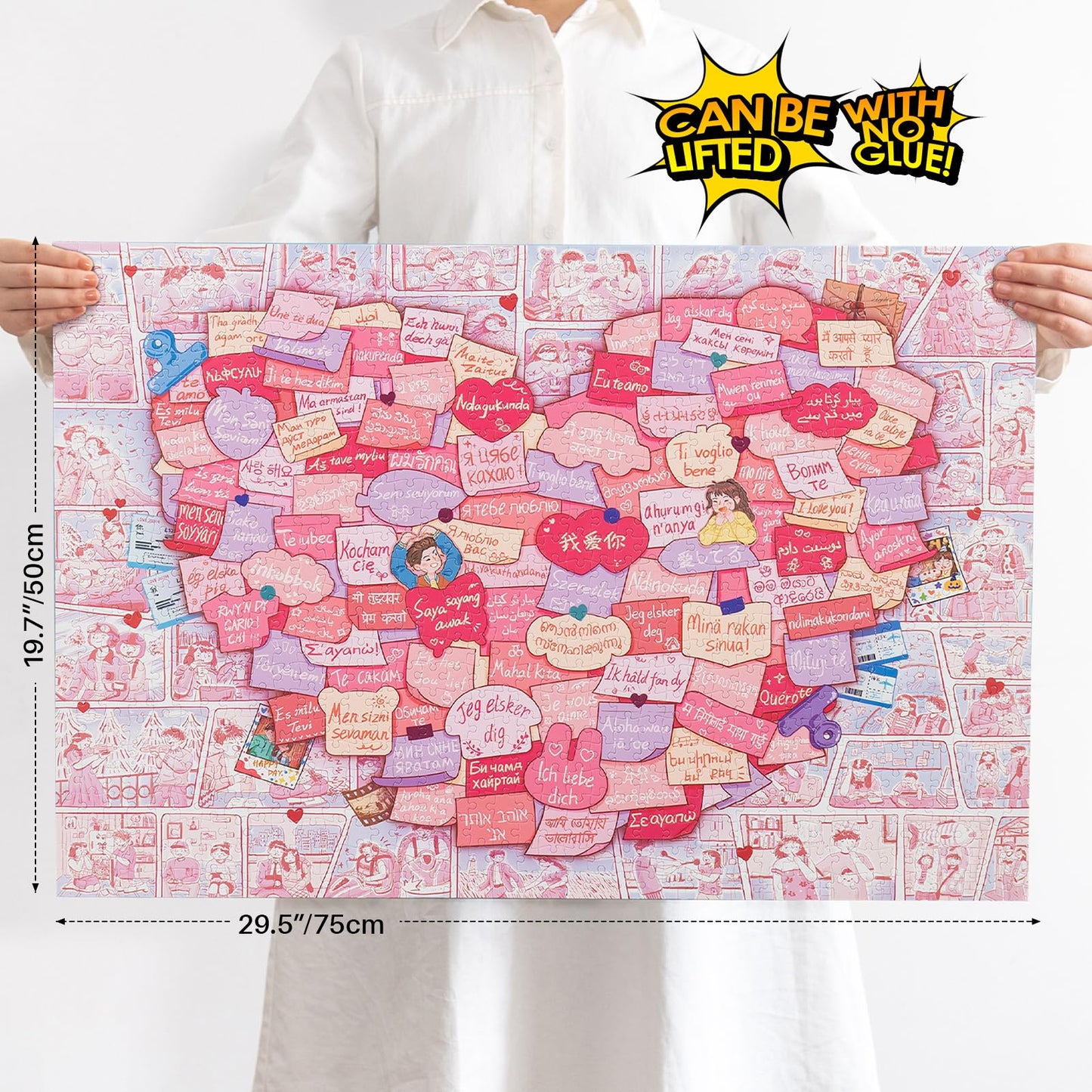 Puzzles For Adults 1000 Pieces, Momibook Jigsaw Puzzles Of Love Story, I Love You In Multi-Languages, 75X50Cm(29.5''X19.7'') Ann