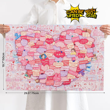 Puzzles For Adults 1000 Pieces, Momibook Jigsaw Puzzles Of Love Story, I Love You In Multi-Languages, 75X50Cm(29.5''X19.7'') Ann