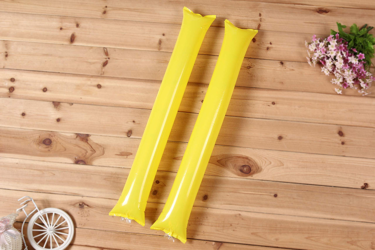 Hooshing 40Pcs Bam Bam Thunder Sticks Yellow Cheerleading Plastic Clap Hands Outfit Inflatable Noisemakers For Cheering Basketba