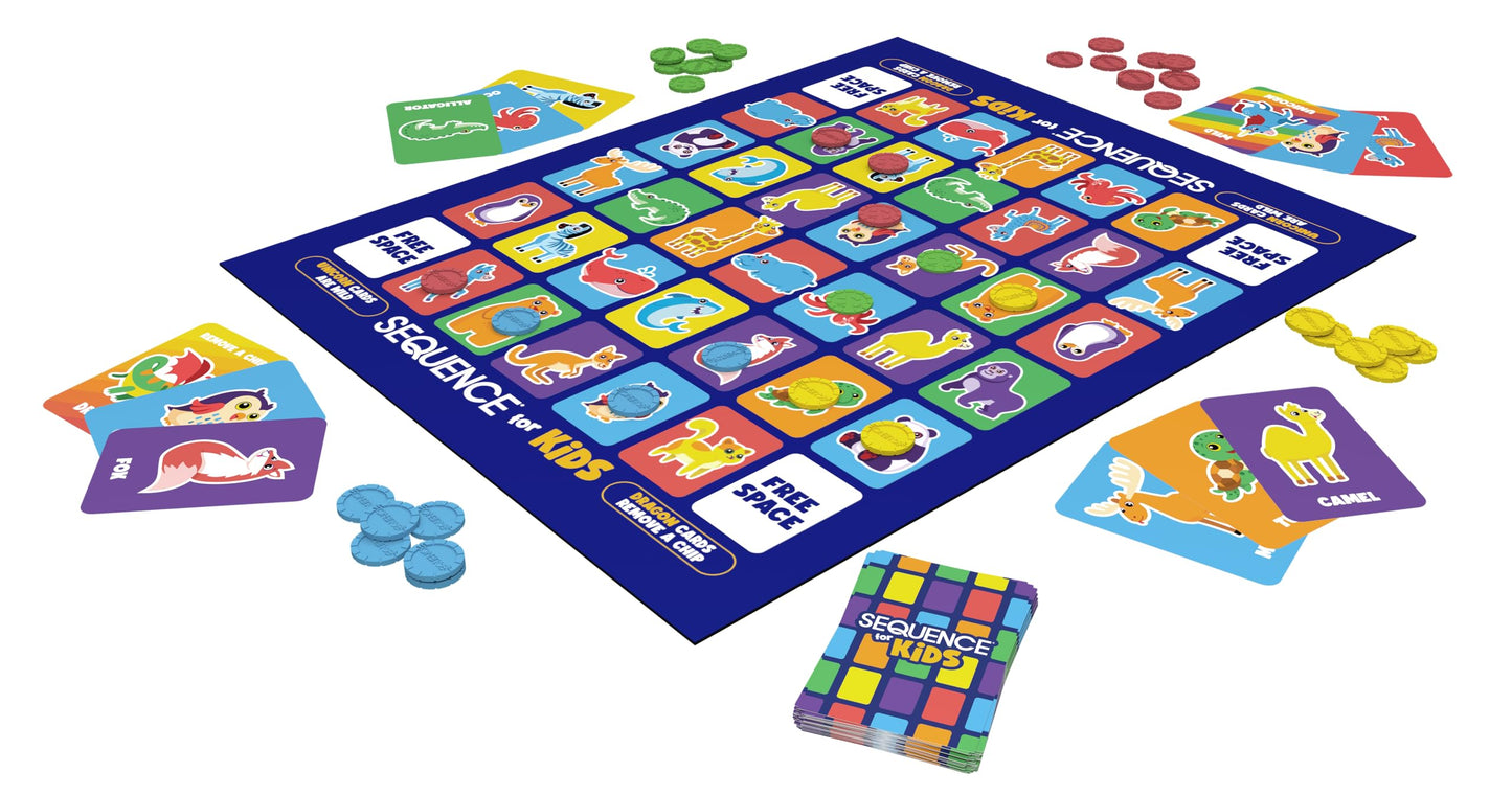 Sequence For Kids -- The 'No Reading Required' Strategy Game By Jax And Goliath, Multi Color, 11 Inches (2-4 Players) (Packaging May Vary)