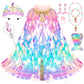 Princess Dress Up Toys Princess Dress Up Clothes Rainbow Mermaid Cape Kit 9 Pcs Gift Set For Little Girls 3-8 Years Old, Great G