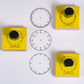 READY 2 LEARN Analog Clock Stamps - Set of 3 - Wooden Stamps for Telling Time Activities and DIY - Use for Flashcards, Worksheet