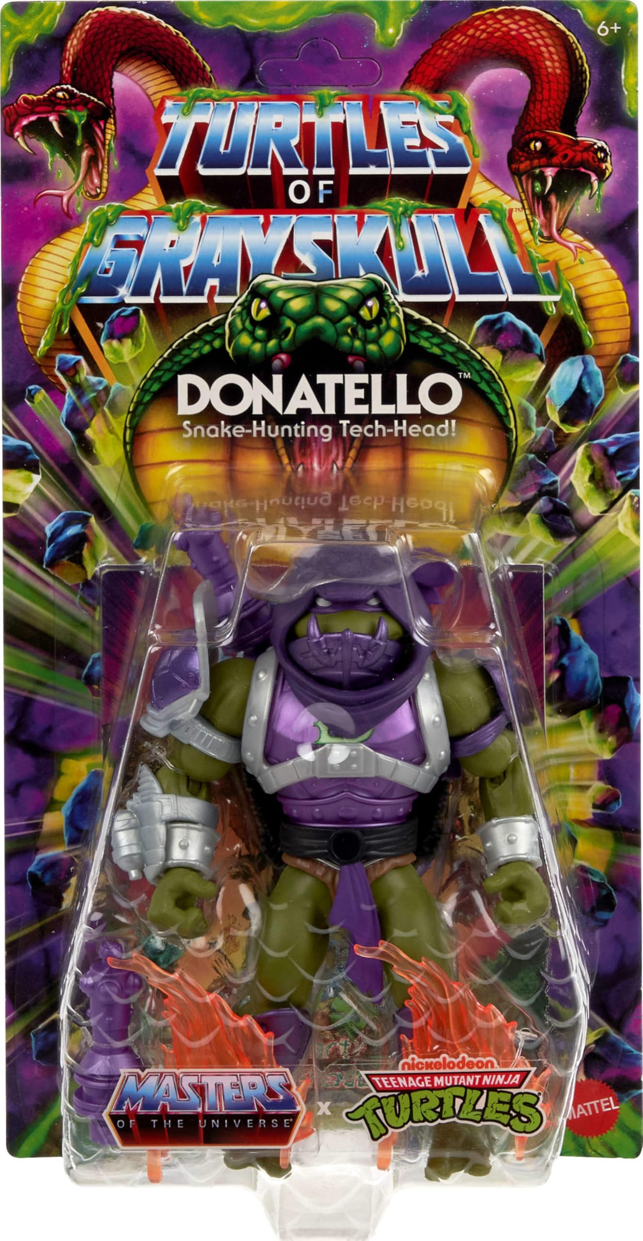 Masters of the Universe Origins Turtles of Grayskull Donatello Reptile Wars Posable Action Figure  Teenage Mutant Ninja & Motu Crossover Donnie Toy