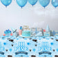 3Pcs Hi Five Party Tablecloths - Blue High 5 Year Old Party Table Covers Decorations 5th Birthday Rectangular Plastic Disposable