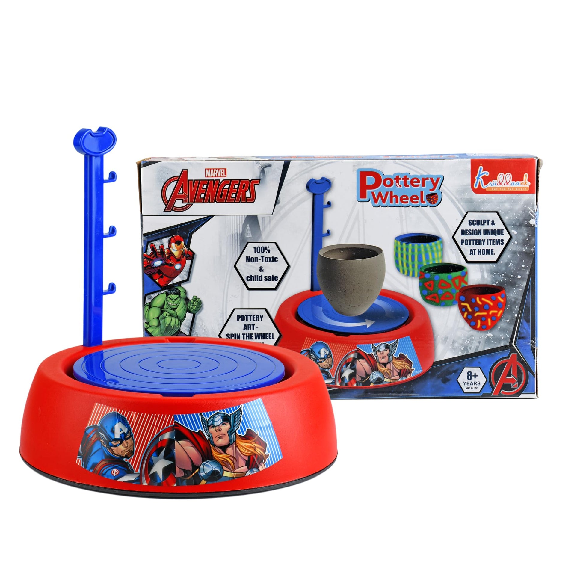 Marvel Avenger Pottery Wheel Battery Operated With Molding Clay & Painting Kit Learning And Education Multicolor Board Game Toys