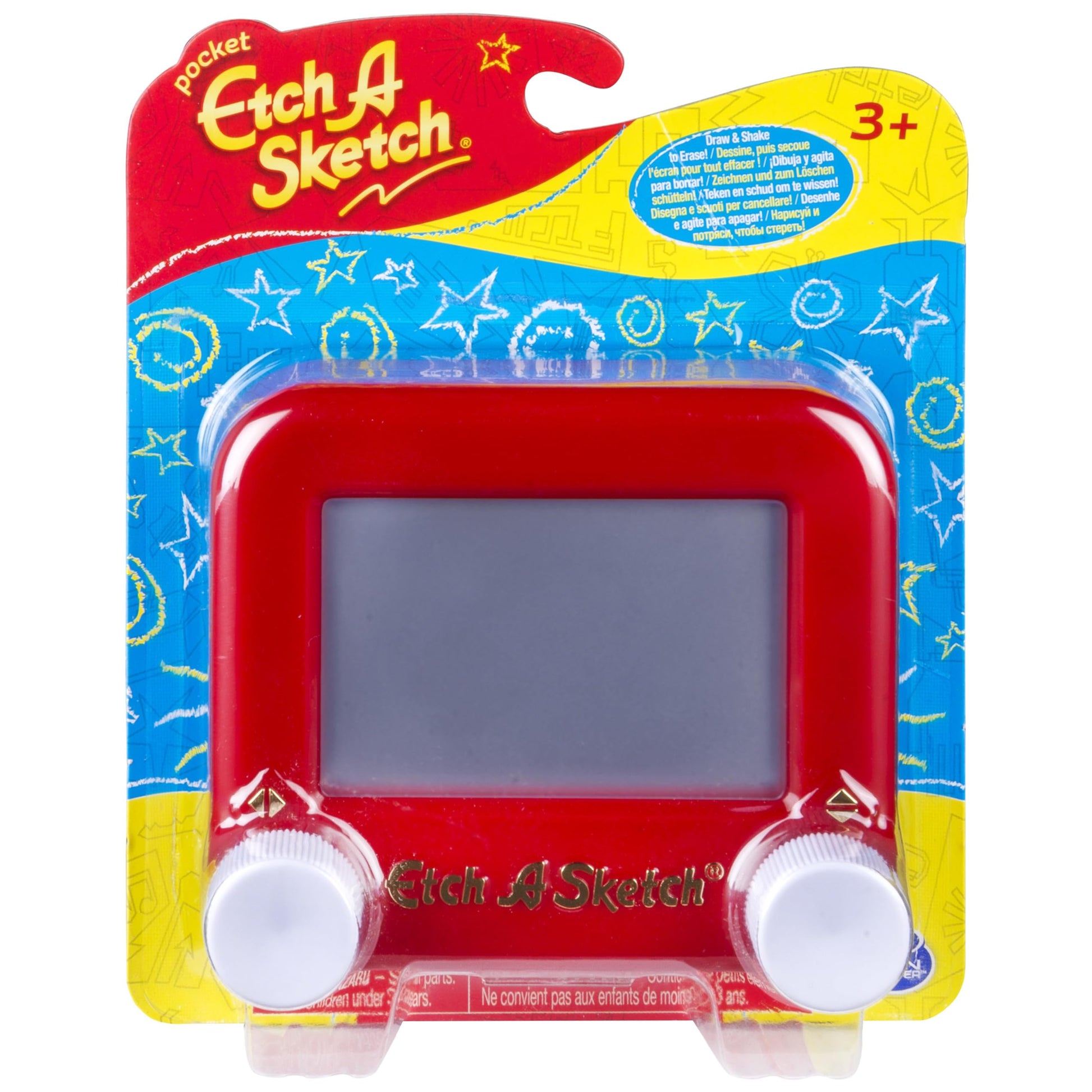 Etch A Sketch Pocket, Drawing Toy with Magic Screen, Pocket Travel Toy for Stocking Stuffer, Holiday, Birthday Gift for Kids Age