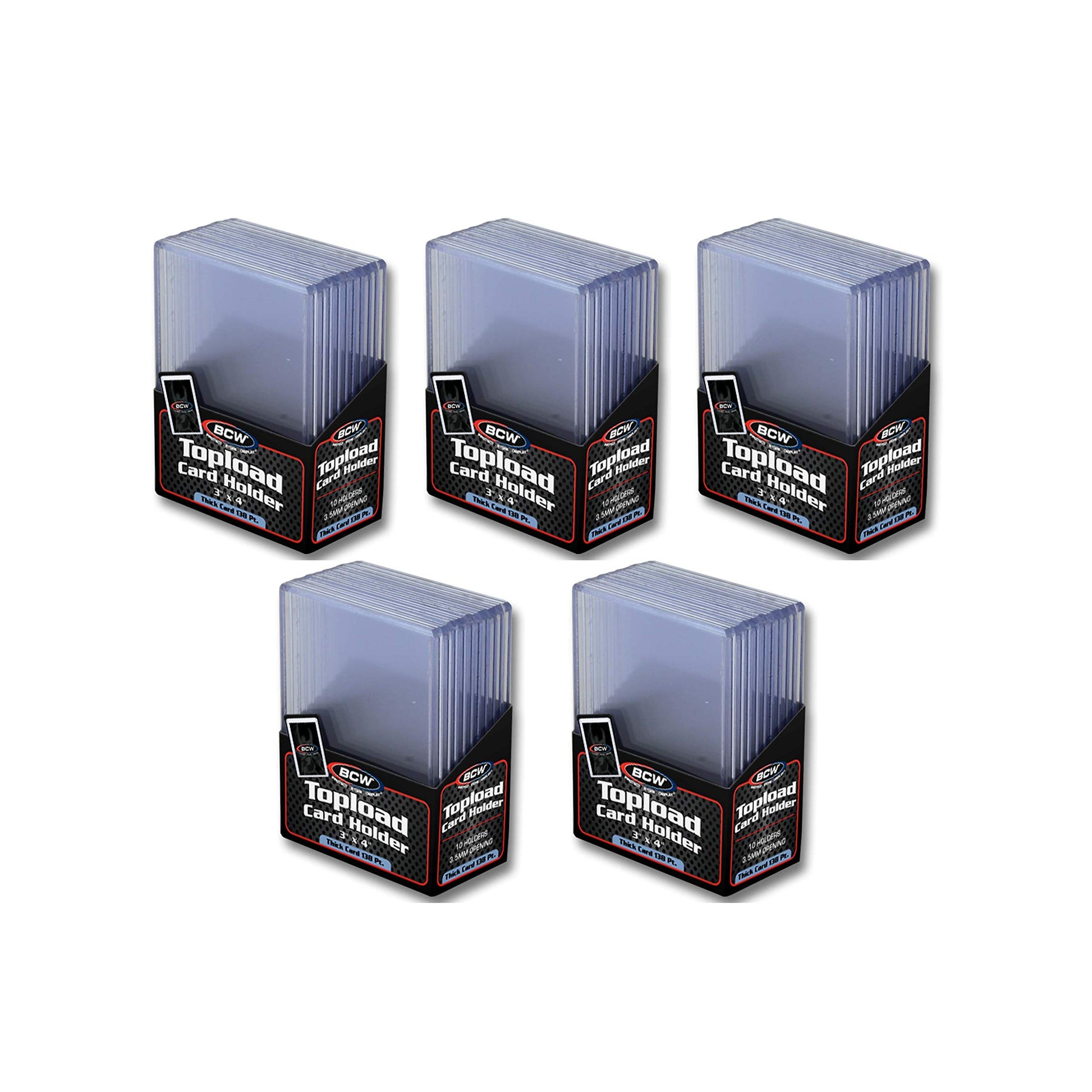 Bcw 138 Pt. Thick Card Topload Holder - Pack Of 50 | Durable Rigid Pvc Toploader | Toploaders For Memorabilia, Jersey, Patch, An
