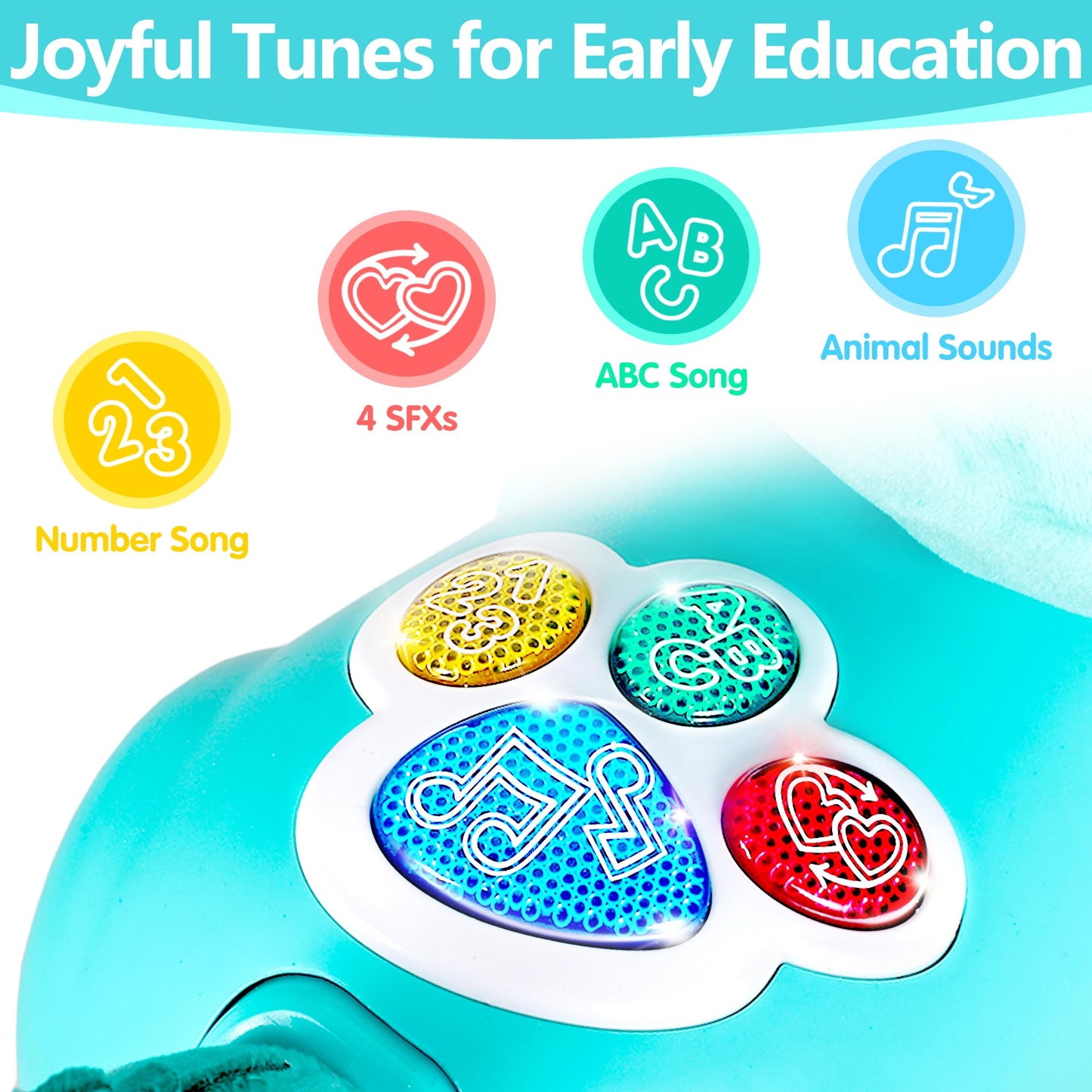 iPlay  iLearn Unicorn Baby Musical Toy  Infant Crawling Toys for 6-9 9-12 12-18 Month  Baby Tummy Time Toddler Musical Light Toy for Age 0-2  1 Year Old Boys Girls 1st Birthday Gift - Unicorn