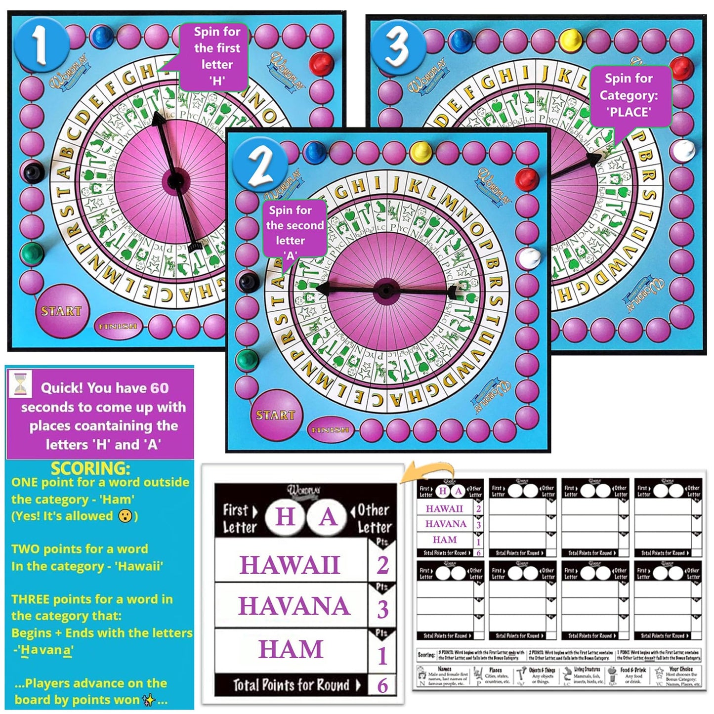 Game Development Group Wordplay Board Game – Fast-Paced Family Fun, Large, Multicolored, Model 11172