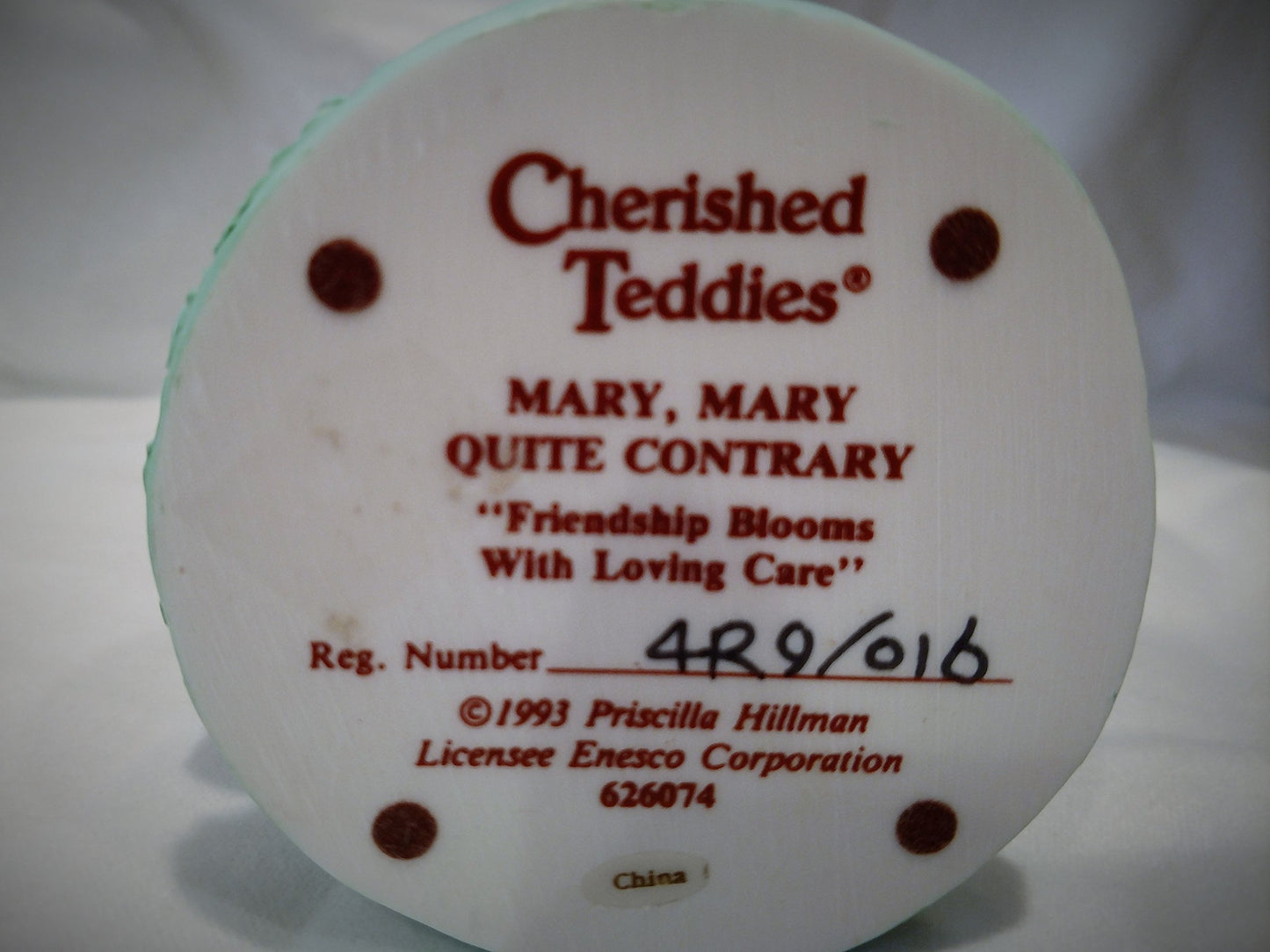 Cherished Teddies 'Friendship Blooms With Loving Care'