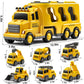 JUKUDAHU 7-in-1 Construction Truck Toys Sets for 3 4 5 6 Years Old Boys - Engineering Toys for Kids, Carrier Truck Toys for Boys