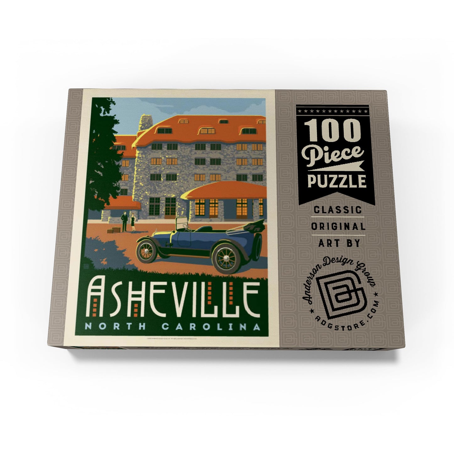 MyPuzzle Asheville: North Carolina  Vintage Poster - enhanced 100 Piece Jigsaw Puzzle for mature-themeds