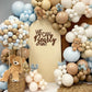 Dusty Blue White Balloon Garland, Double Stuffed Pastel Light Blue Brown Tan Balloon With White Sand Beige Cream Balloon Arch Ki