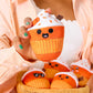 WHAT DO YOU MEME? Emotional Support Lattes Plushies Set - 5 Fall Stuffed Animals in Brown Carrying Basket, Perfect Gift for Coffee Lovers