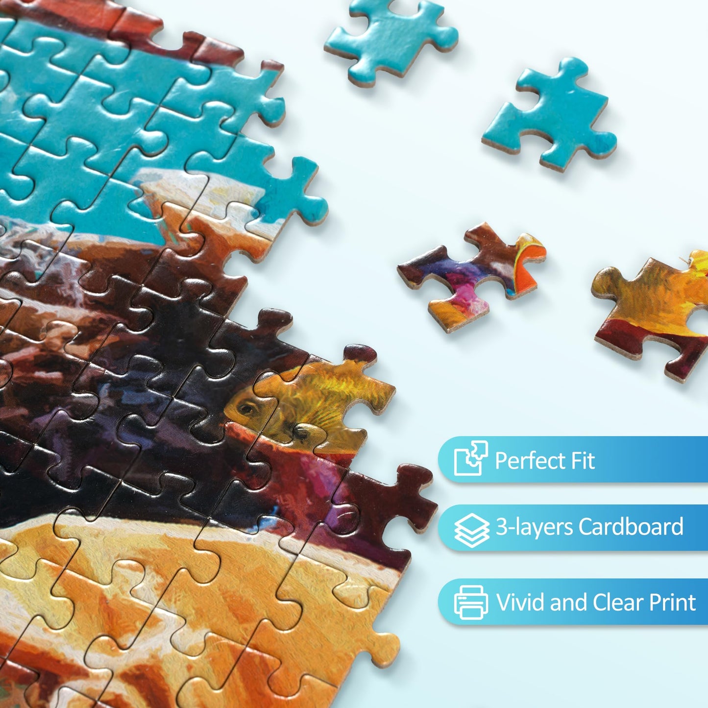 Takfot Puzzles For Adults 1000 Pieces - Ocean Beach Sea Turtle Coral - 1000 Piece Puzzles With Letters On Back - Jigsaw Puzzles