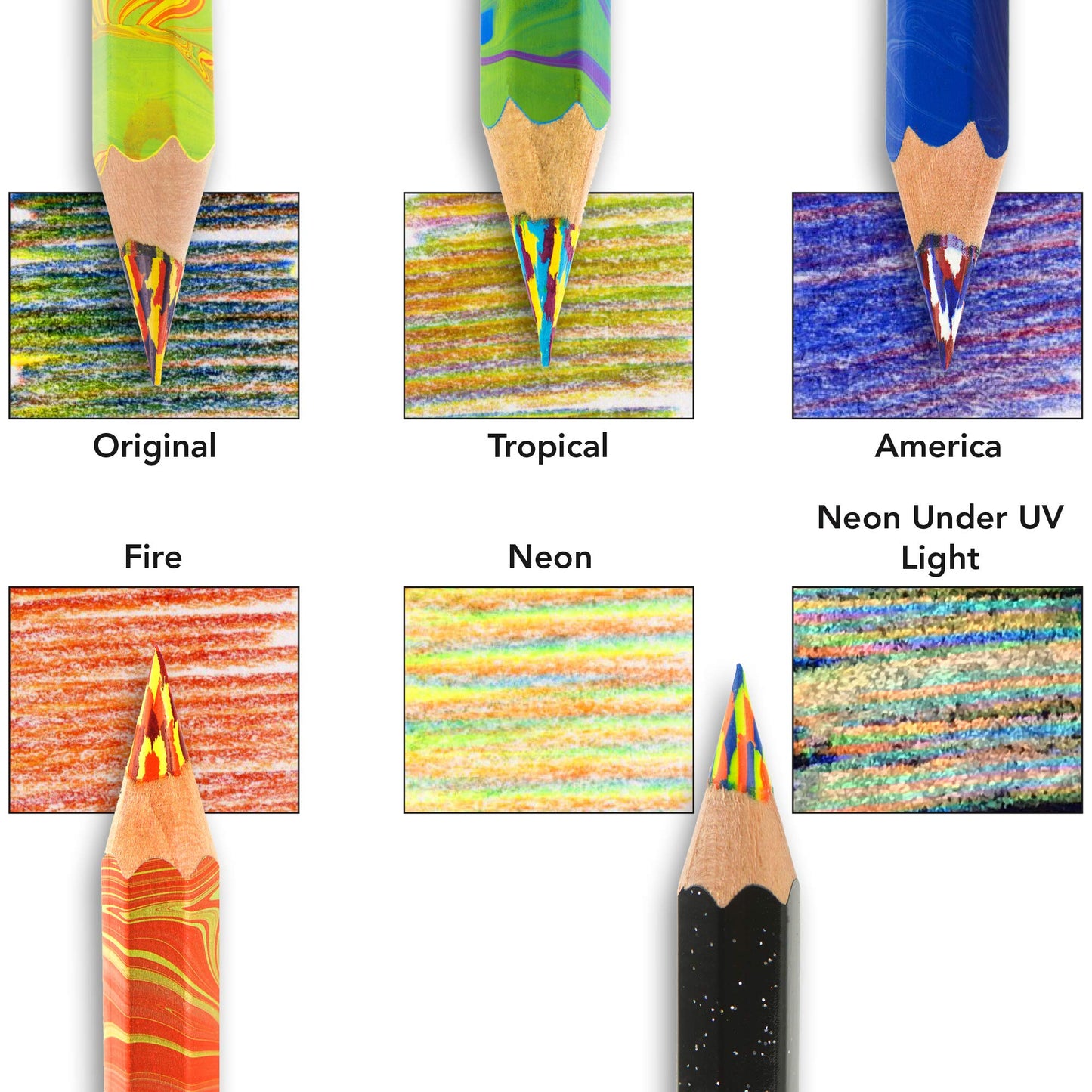 Koh-I-Noor Magic FX Pencils, 5-Pack - Neon Colors, Model FA3405.5BC, Pigment Material
