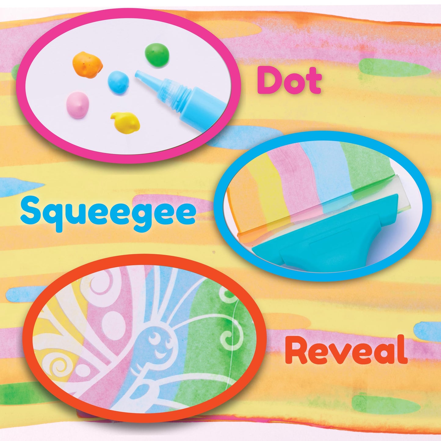 Creativity for Kids Squeegeez Magic Reveal Craft Kit: Butterfly - Kids Painting Art Activity, Gifts for Girls and Boys Ages 7-12