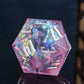 Cusdie 33MM D20 DND Dice with Sharp Edges and Glitter Foil Inclusions, Single 20 Sided D&D Dice, for Role Playing Game Dungeons