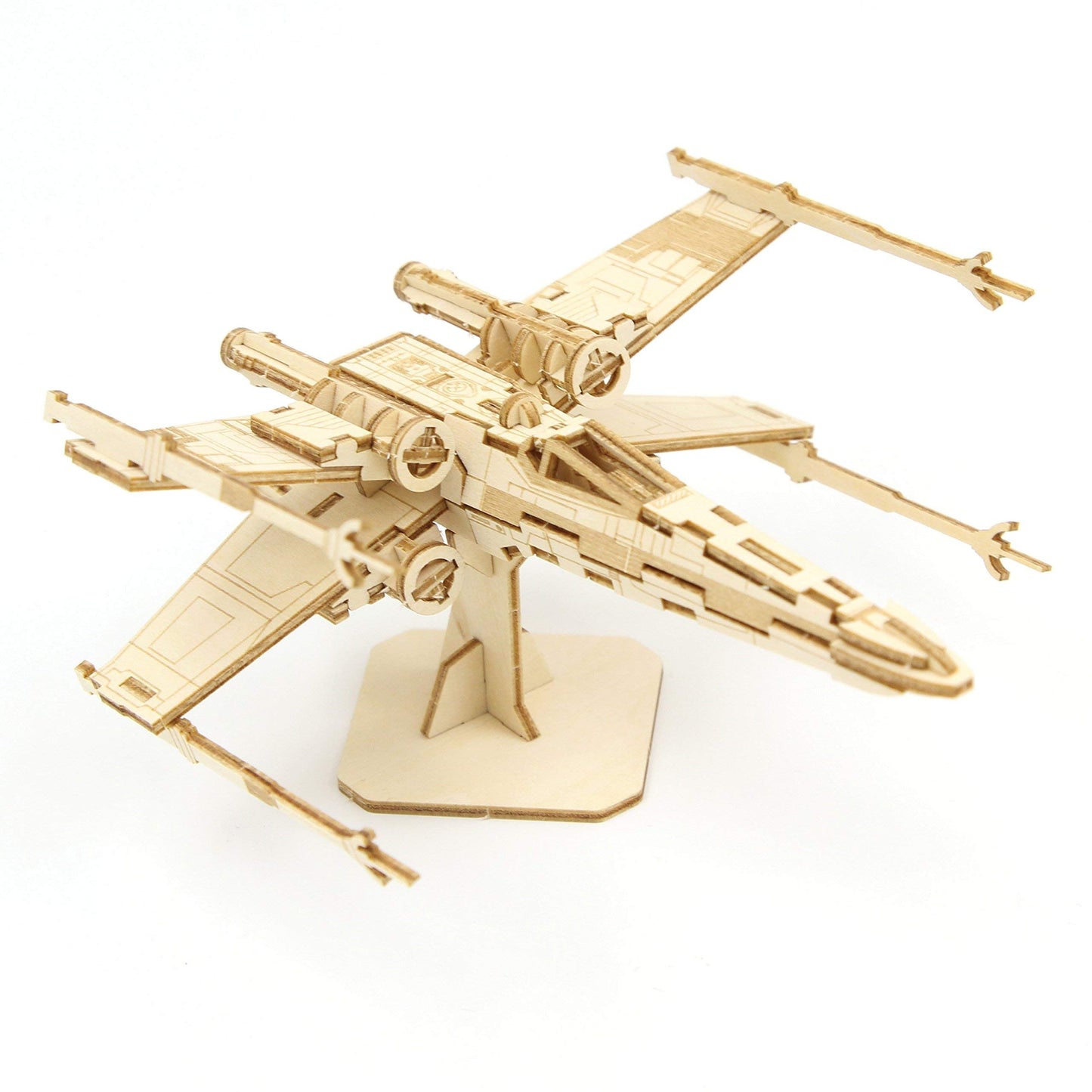 Star Wars X-Wing 3D Wood Puzzle & Model Figure Kit (73 Pcs) - Build & Paint Your Own 3-D Movie Toy - Officially Licensed - No Glue Required - Gift for Kids  Teens & mature-themeds