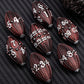 ARUOHHA DND Metal Dice Black Red Dragon Egg Dice with Metal Box, Role Playing Game RPG Polyhedral D and D Dice Set D20 D12 D10 D