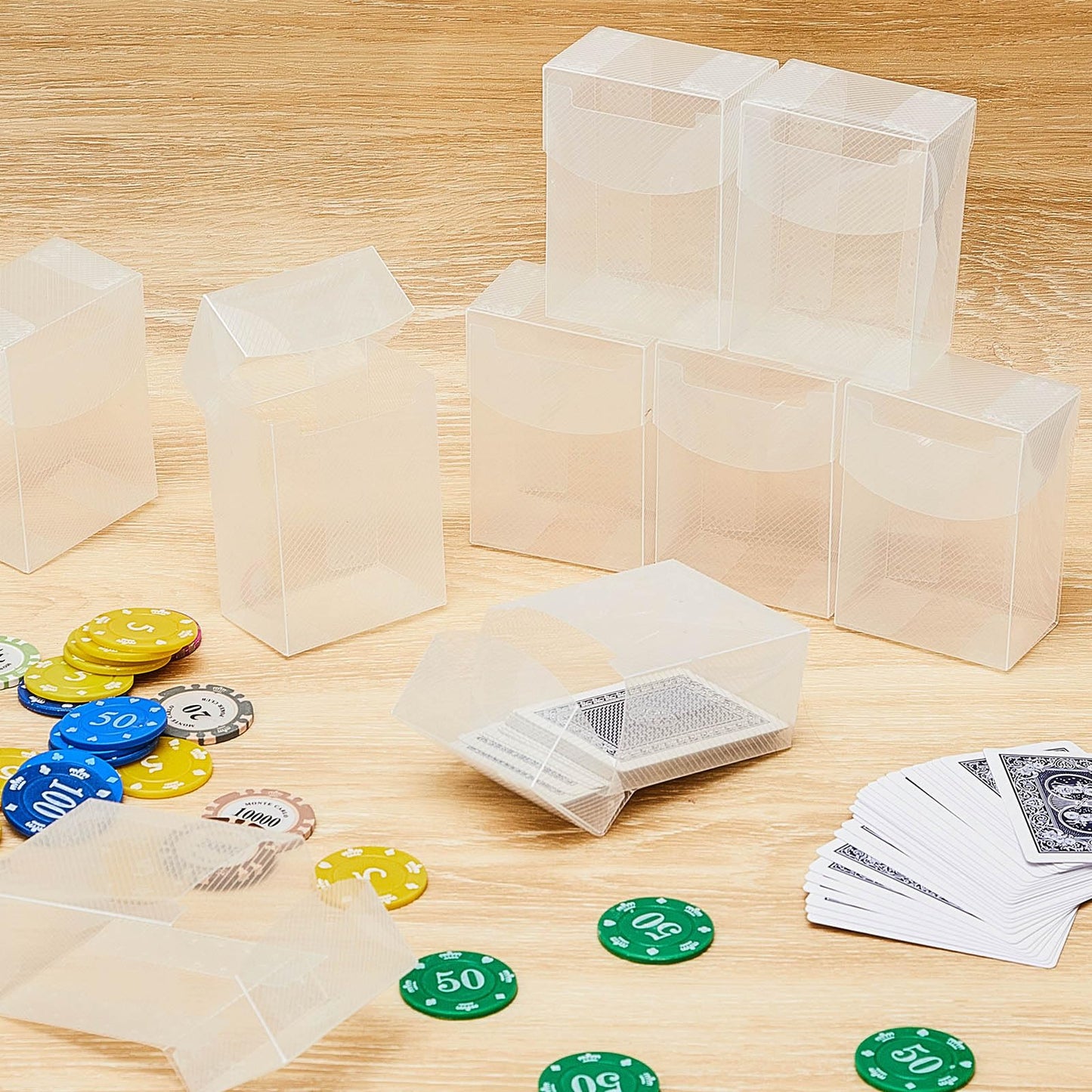 Deekin 18 Packs Deck Cards Box Trading Card Storage Box Case Carrying Case For Family Party Games Supplies(Clear,4 X 2.8 X 2 Inc
