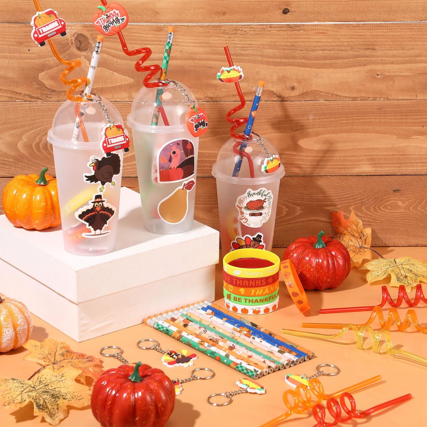 Seenelling 194 Pcs Thanksgiving Classroom Gifts Bulk for Students Kids Fall Party Favors School Stationery Set Thanksgiving Esse