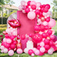 Saneryi 147Pcs Pink Balloon Garland Arch Kit For Girls Birthday Party Supplies Set Red Lips And Lipstick Foil Mylar Kiss Balloon