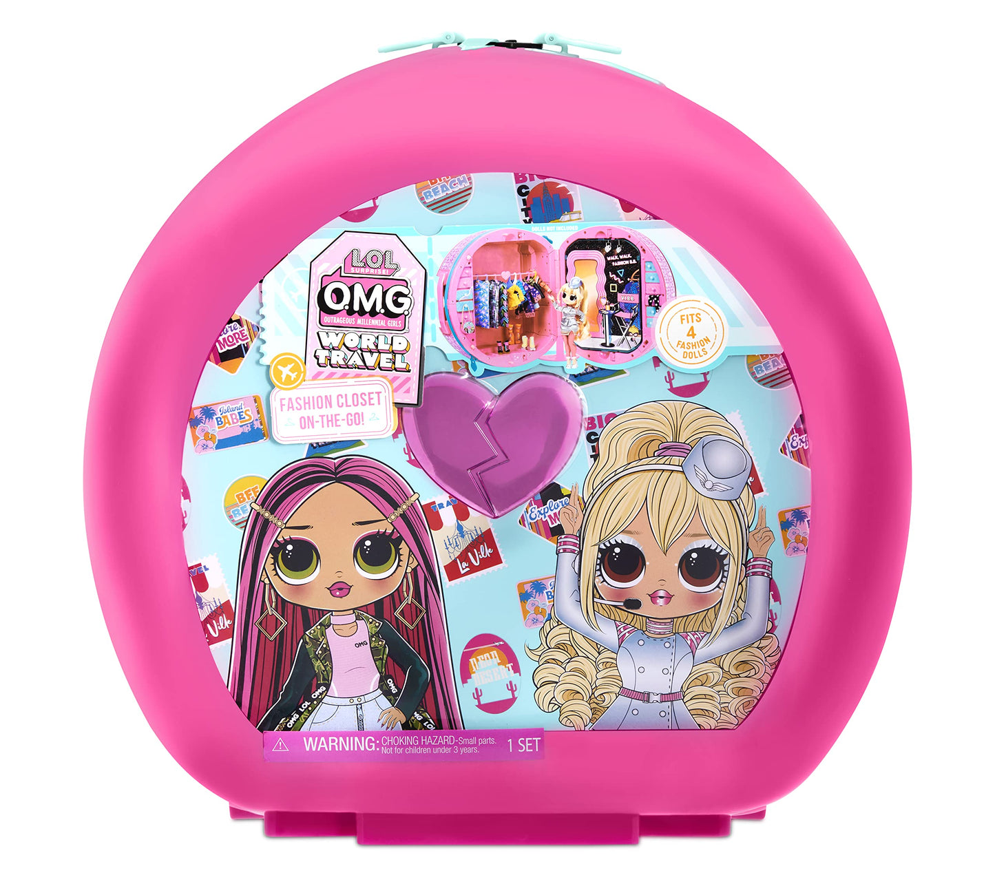 L.O.L. Surprise! Omg World Travel Fashion Closet On-The-Go With Rolling Storage Fits 4 Dolls And Accessories, Great Gift For Kids Ages 4+