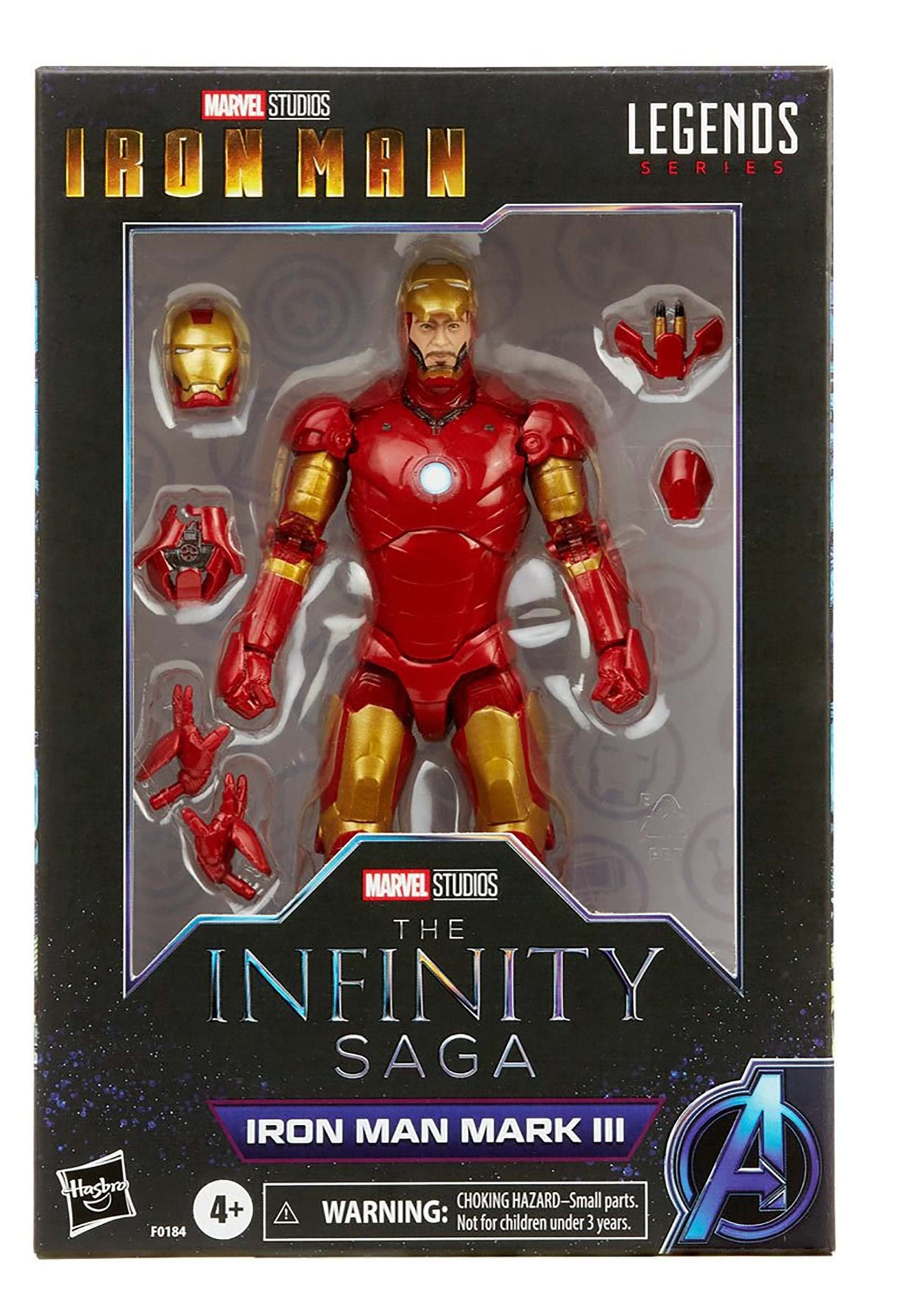 Marvel Legends Iron Man Mark 3 Action Figure, 6-inch, Red, F0184, Premium Design with 5 Accessories