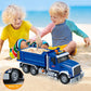 Kids Toys for 3 4 5 6 7 8 Years Old Boys, 15'' Large Dump Truck Toy with Lights, Sounds, Blue Toddler Friction Powered Truck Veh