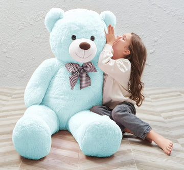 Morismos Giant Teddy Bear Stuffed Animals Big Teddy Bear Plush, Soft Large Bear Gifts For Girls Girlfriend On Valentine Christmas Birthday, 47 Inches, Blue