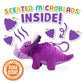 Scentco Dino Dudes Backpack Buddies - Patented Gourmet Scented Plush Toy Dinosaur Clips - Triceratops (Grape) - Stocking Stuffer