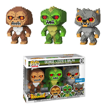 Funko Pop Rampage - George, Lizzie & Ralph 8-Bit Us Exclusive Pop! Vinyl 3-Pack