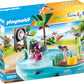 Playmobil Small Pool with Water Sprayer, Multicoloured, Plastic, One Size, Model 70610