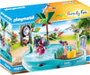 Playmobil Small Pool with Water Sprayer, Multicoloured, Plastic, One Size, Model 70610
