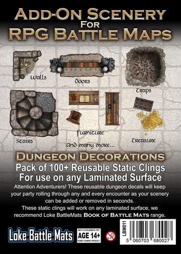 Loke BattleMats Loke Add-On Scenery - Dungeon Decorations, Mehrfarbig, Plastic, Model 011LBM