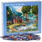 Vermont Christmas Company 1000 Piece Jigsaw Puzzle - House by The Lake, Puzzle Board