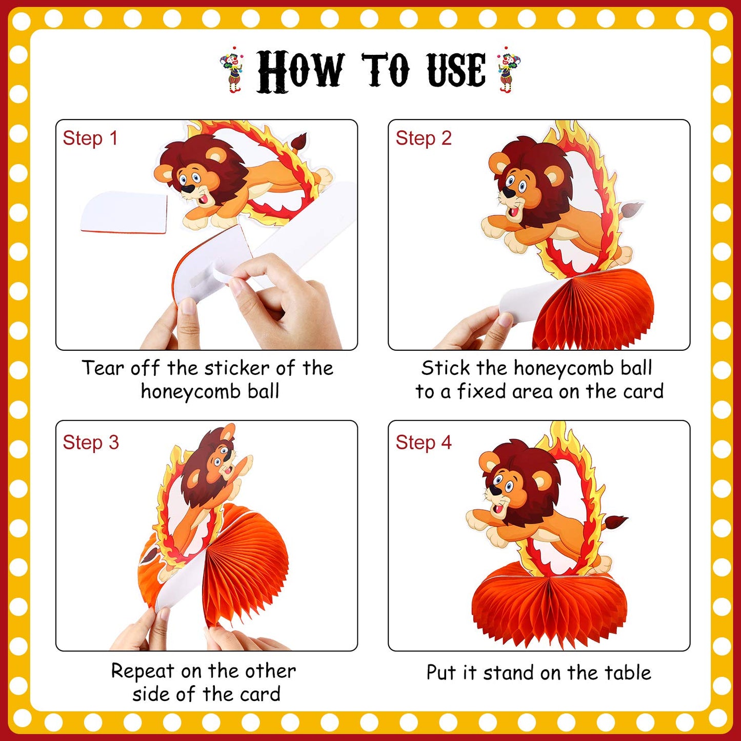 10 Pieces Carnival Party Decorations Circus Theme Party Decorations Carnival Centerpieces for Tables Cake Toppers Favors Supplie