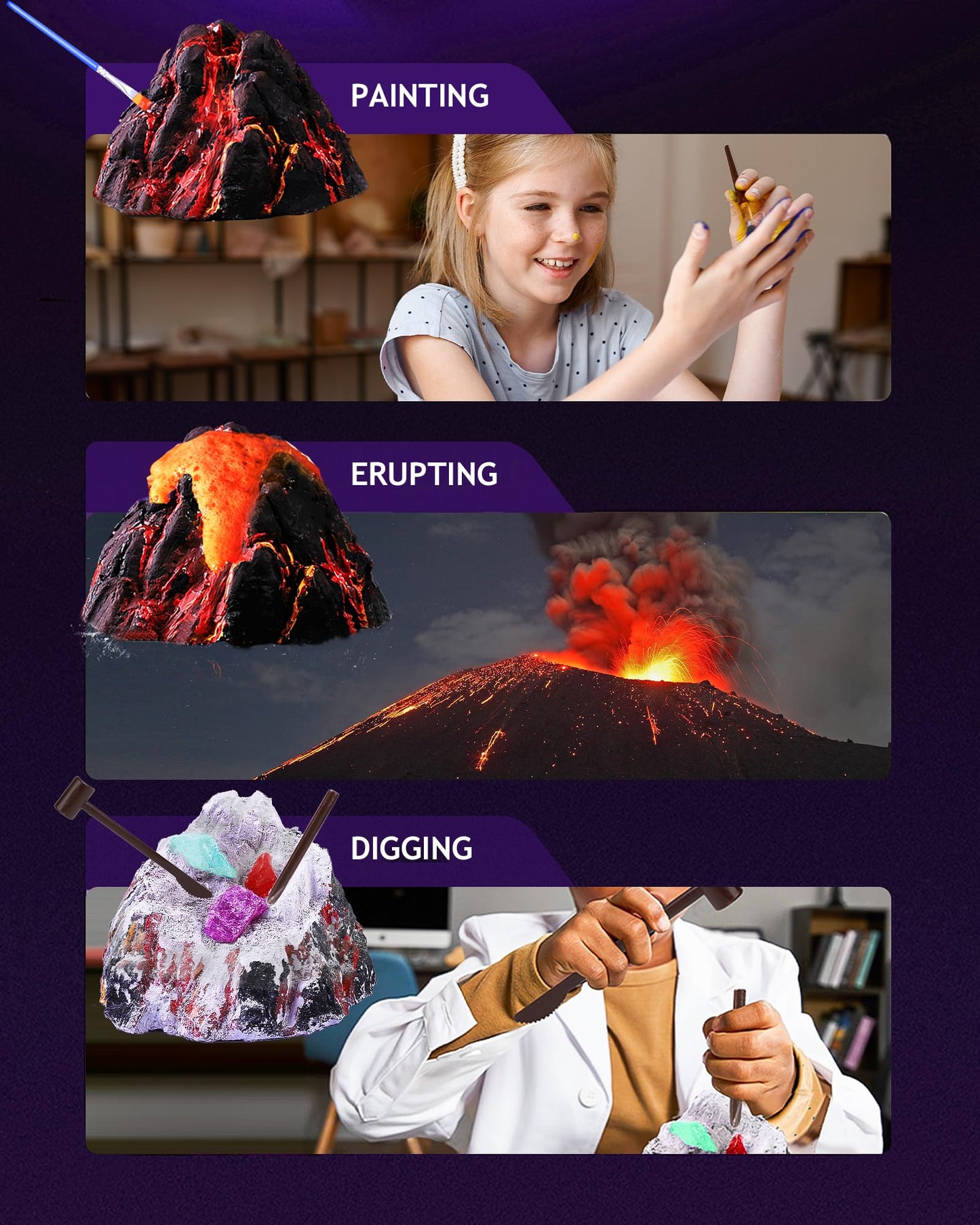 Japace Stem Science Experiment Kits For Kids - Science Learning Toy Gifts For Boys And Girls, 4-In-1 Projects: Earth Science, Ch