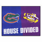 FANMATS 10304 Florida / LSU House Divided Rug - 34 in. x 42.5 in.