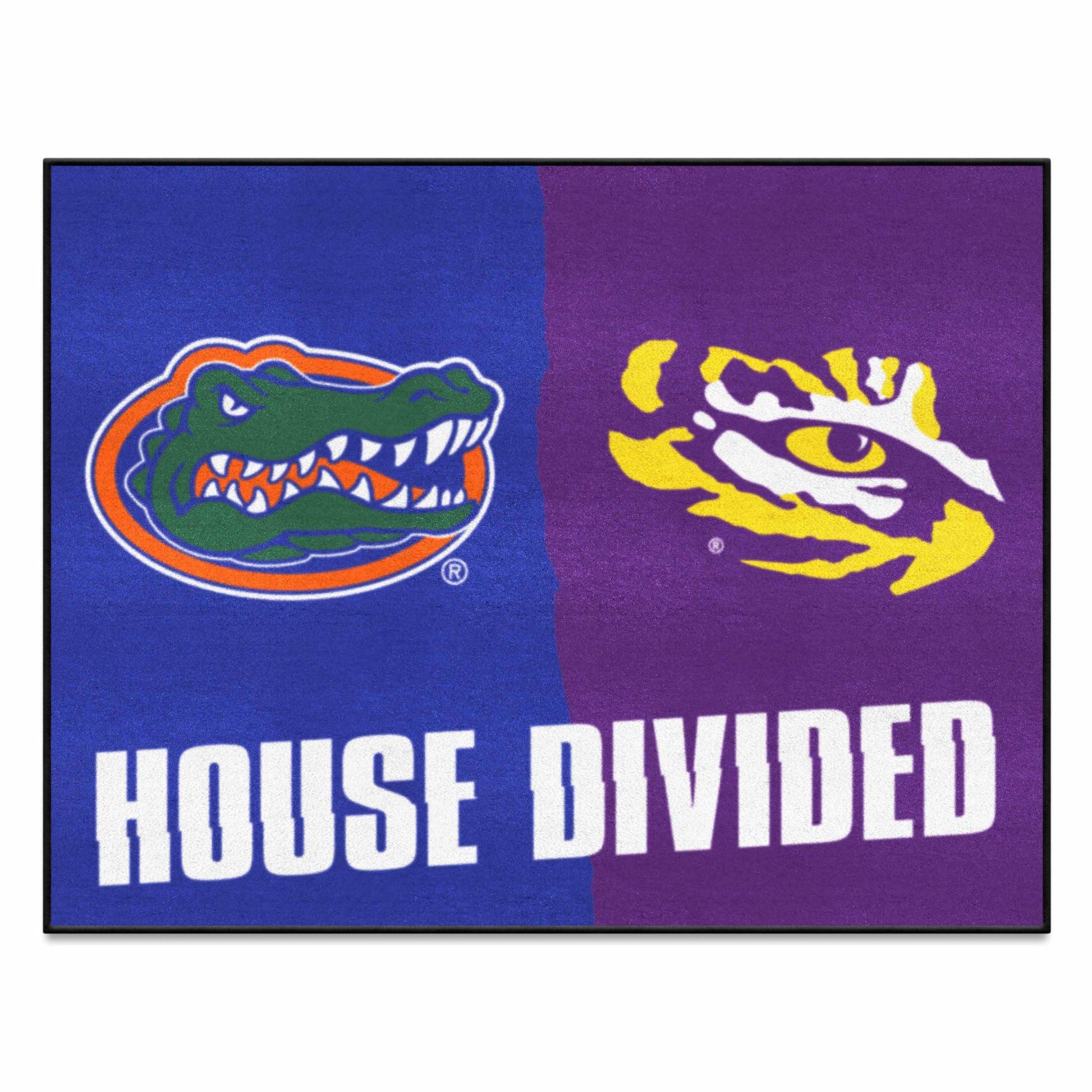 FANMATS 10304 Florida / LSU House Divided Rug - 34 in. x 42.5 in.