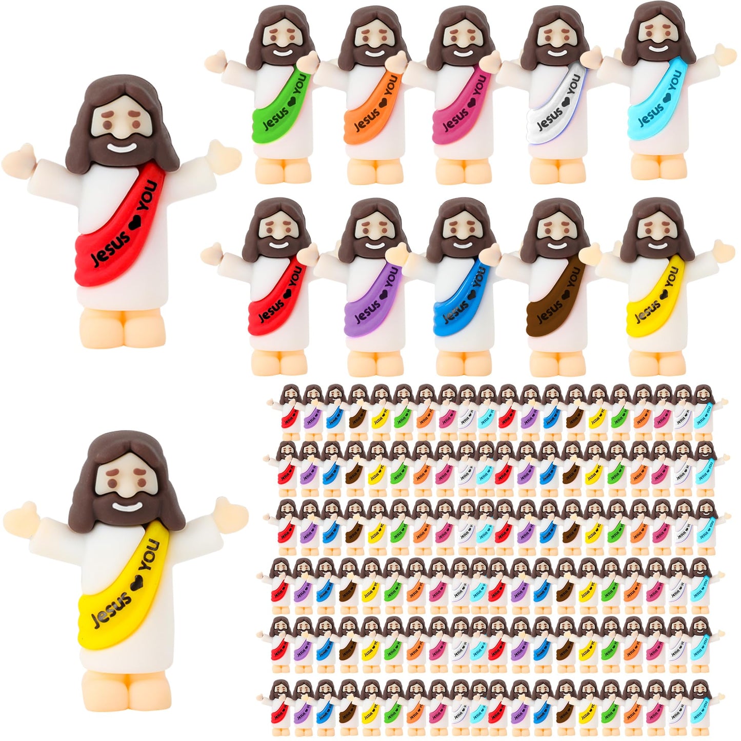 120 Pack Mini Jesus Figurines In Bulk, Little Jesus Figures Toys To Hide Jesus Loves You Tiny Jesus Figures For Religious Party